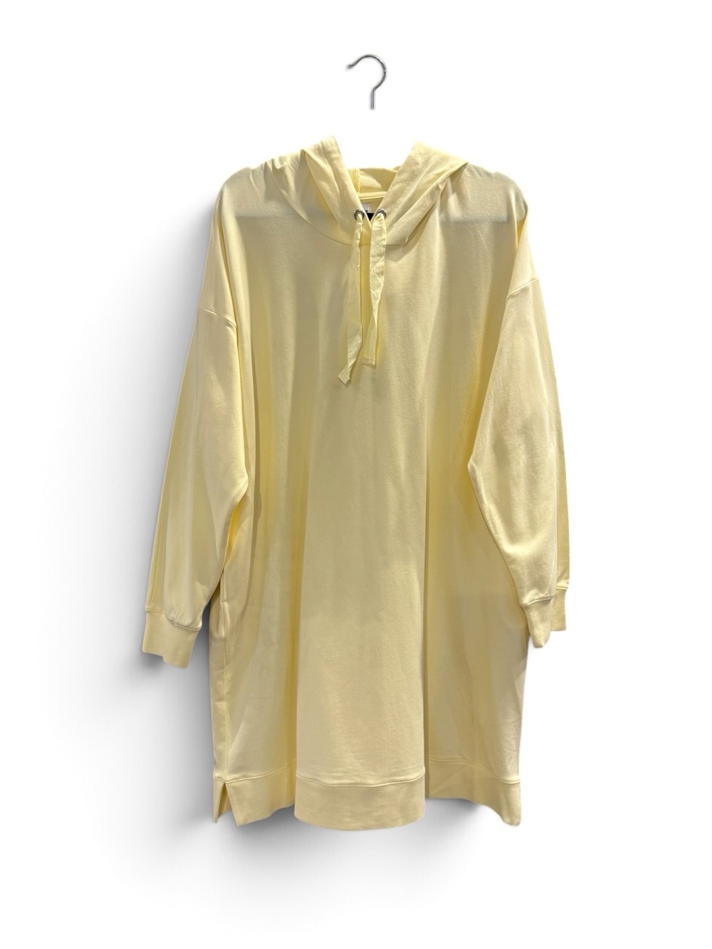 The Drop Soft Yellow Hooded Sweatshirt Dress